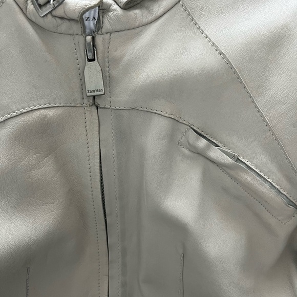 Off-White Leather Racer Jacket - Picture 3 of 8